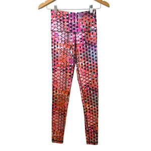 Victoria Sport Pink Pattern Leggings Ankle Athletic Yoga Pants Work Out Gym XS